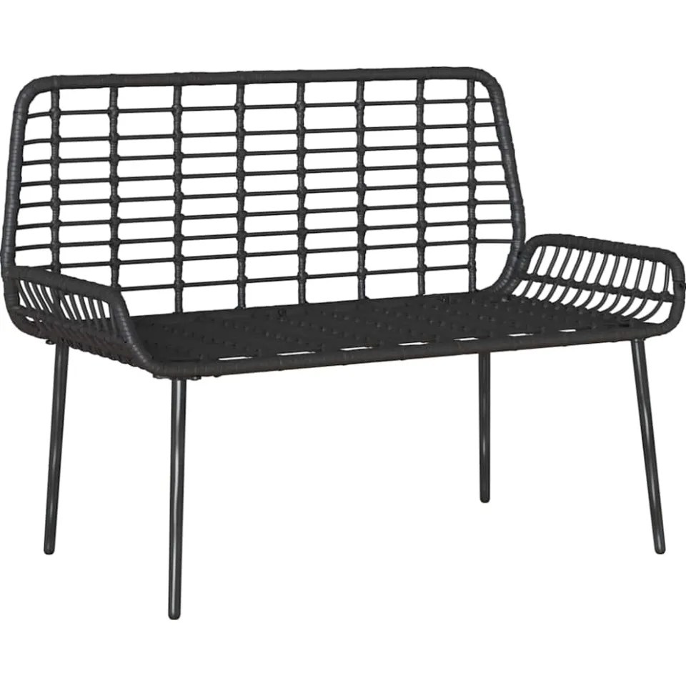 vidaXL Tuinbank Zwart en Anthraciet poly rattan, foto 4