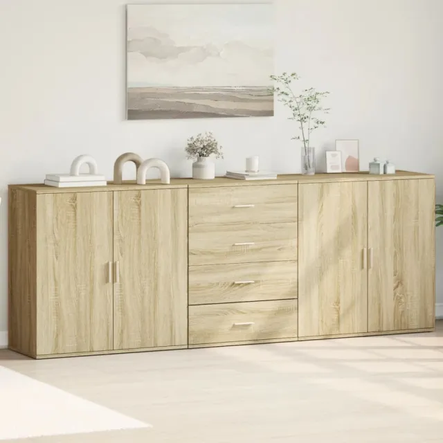 vidaXL Dressoirs 3 st bewerkt hout sonoma eiken, foto 2