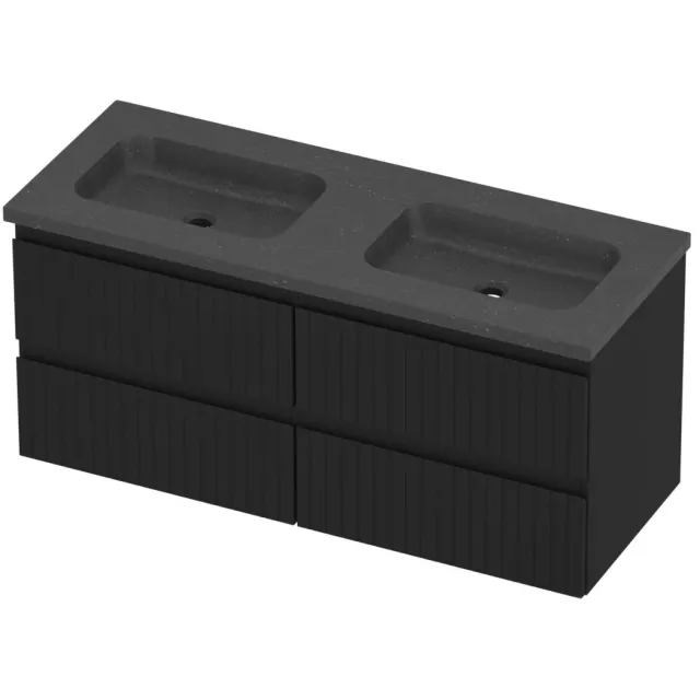 Proline Rollo Badmeubelset Hardsteen Elegant 4 Laden 120x46x54 cm Blue Stone Mat Zwart