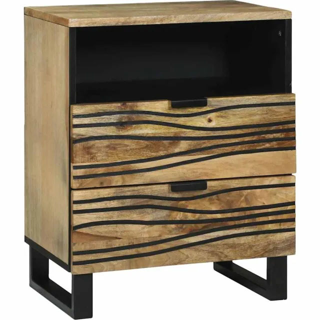 vidaXL Nachtkastje Naturel 50 x 33 x 62 cm Bewerkt hout Bruin