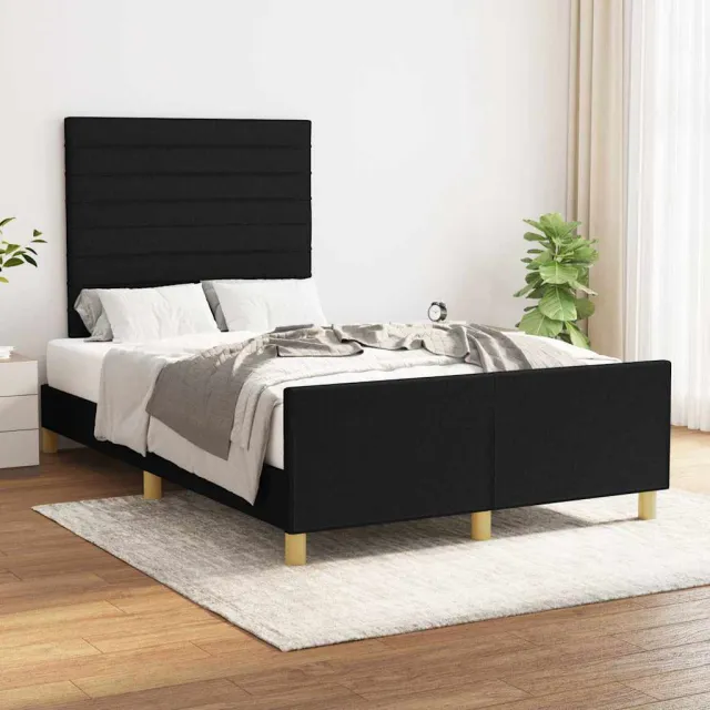 vidaXL Bedframe zonder matras 120x200 cm stof zwart