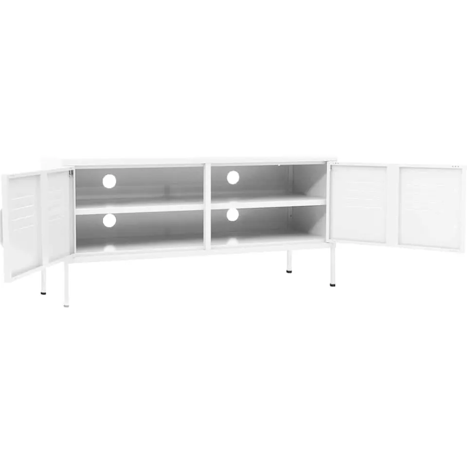 vidaXL Tv-meubel 105x35x50 cm staal wit, foto 3