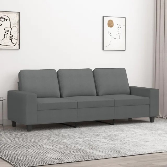 vidaXL Driezitsbank 180 cm stof donkergrijs