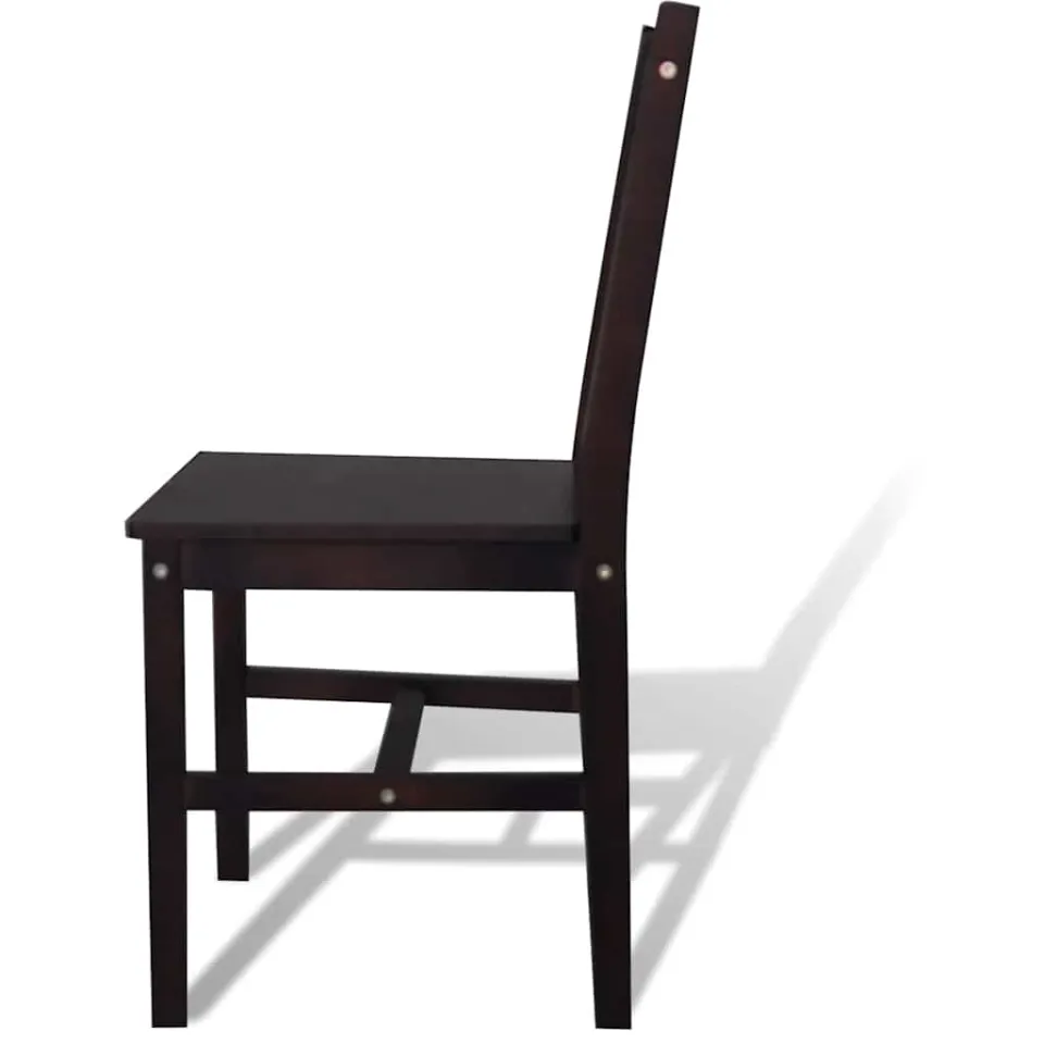 vidaXL Eetkamerstoelen 6 st grenenhout donkerbruin bruin, foto 4