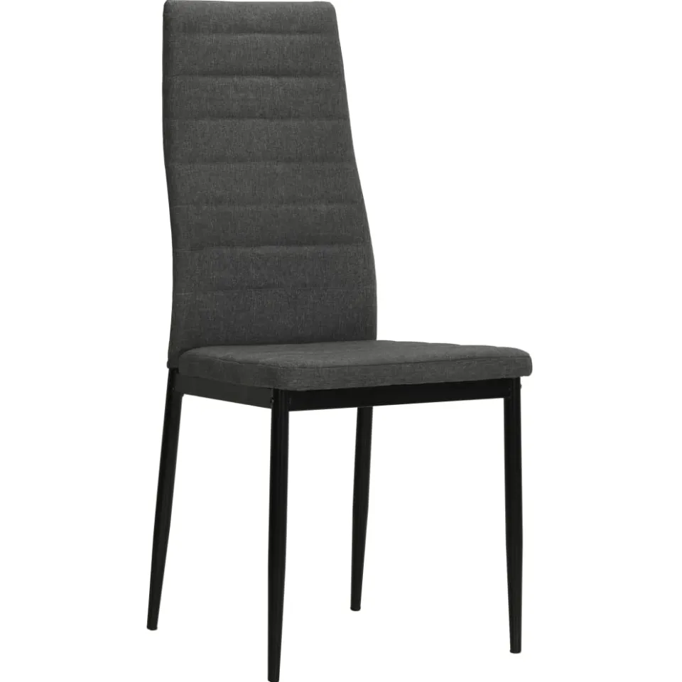 vidaXL Eetkamerstoelen 6 st stof donkergrijs grijs, foto 2