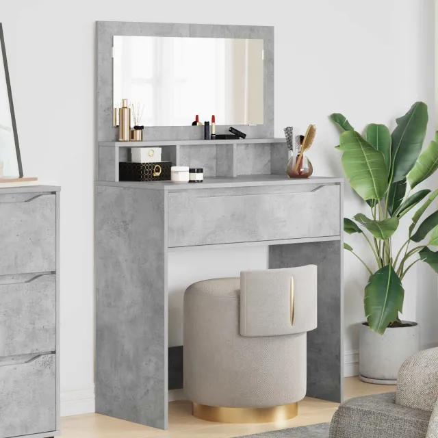 vidaXL Slaapkamer Kaptafels Beton Grijs 80 x 39,6 x 135 cm, foto 2