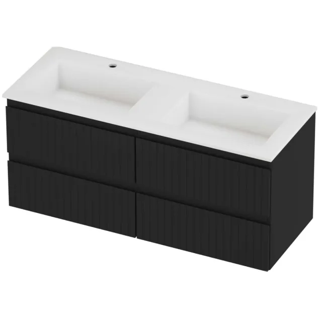 Proline Aristo Badmeubelset Polystone Elegant 4 Laden 120x46x54 cm Mat White Mat Zwart