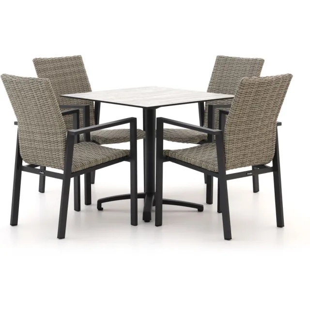 Manifesto Furniture Manifesto Villongo/Canzo 80cm dining tuinset 5-delig stapelbaar inklapbaar grijs, foto 2