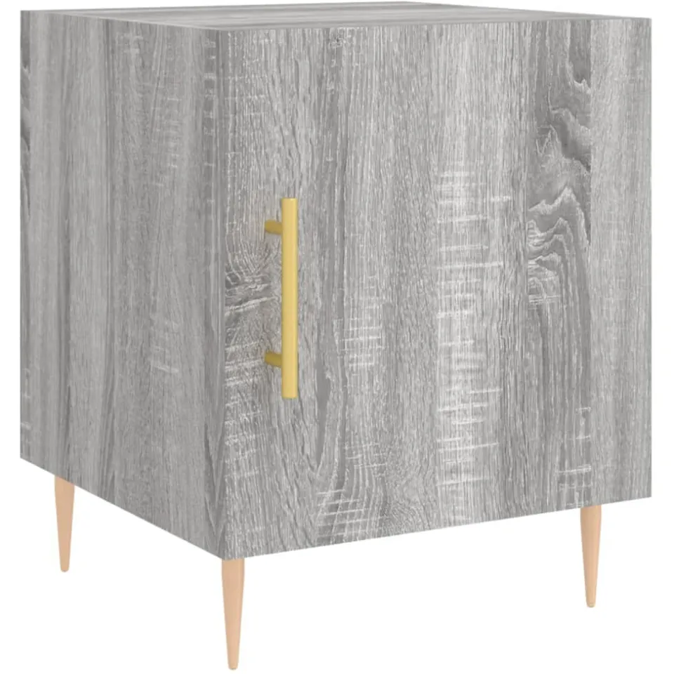 vidaXL Nachtkastjes 2 st 40x40x50 cm bewerkt hout grijs sonoma eiken
