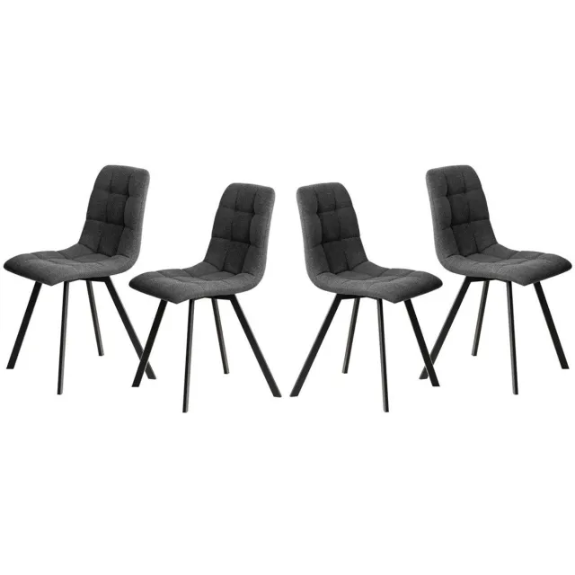 CaliCosy Set van 4 gestoffeerde stoelen - CHILLI Bruin