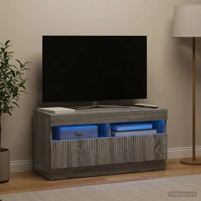 vidaXL LED tv-meubel Grijs Sonoma Bewerkt hout