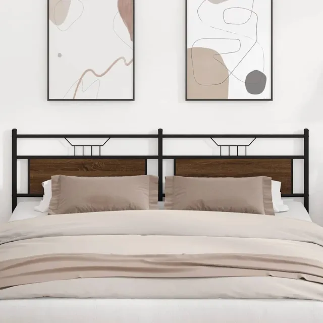 vidaXL Bedframe zonder matras bewerkt hout bruin eikenkleur 140x190 cm