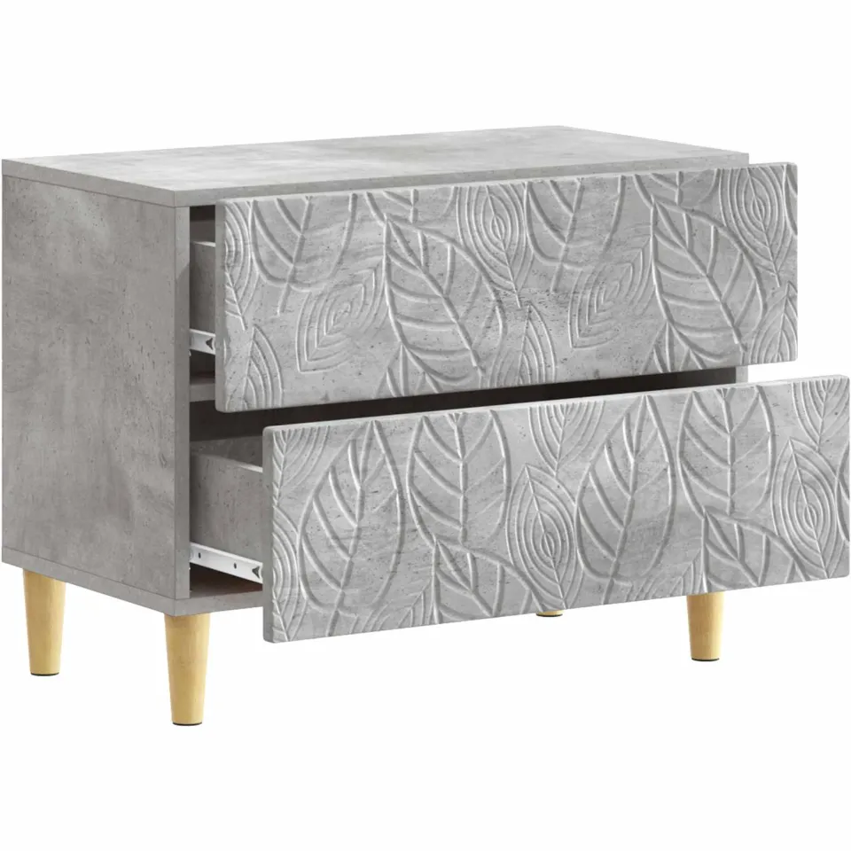 vidaXL Nachtkastje Betongrijs 62 x 34,5 x 48 cm Bewerkt hout