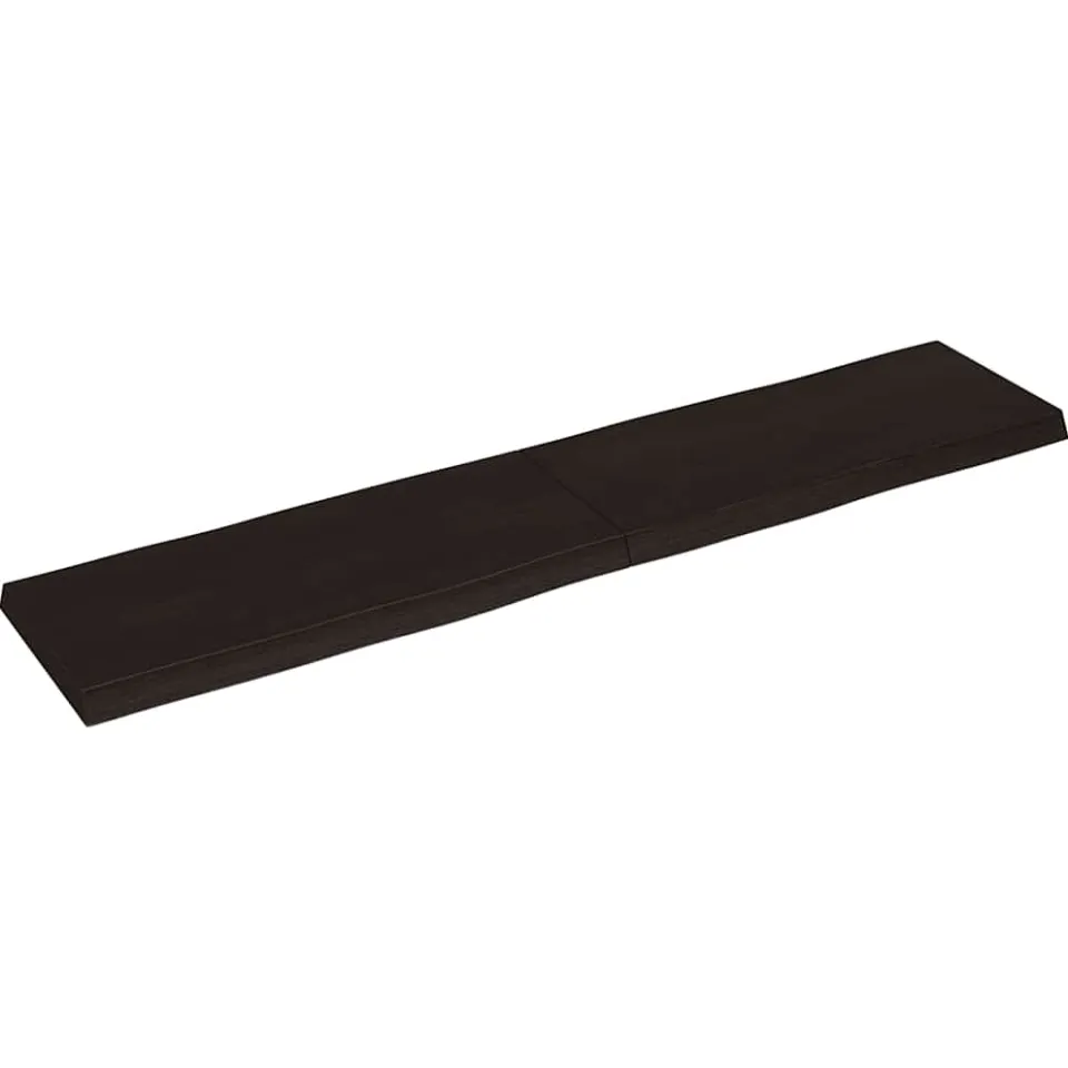 vidaXL Tafelblad natuurlijke rand 180x40x(2-6)cm eikenhout donkerbruin