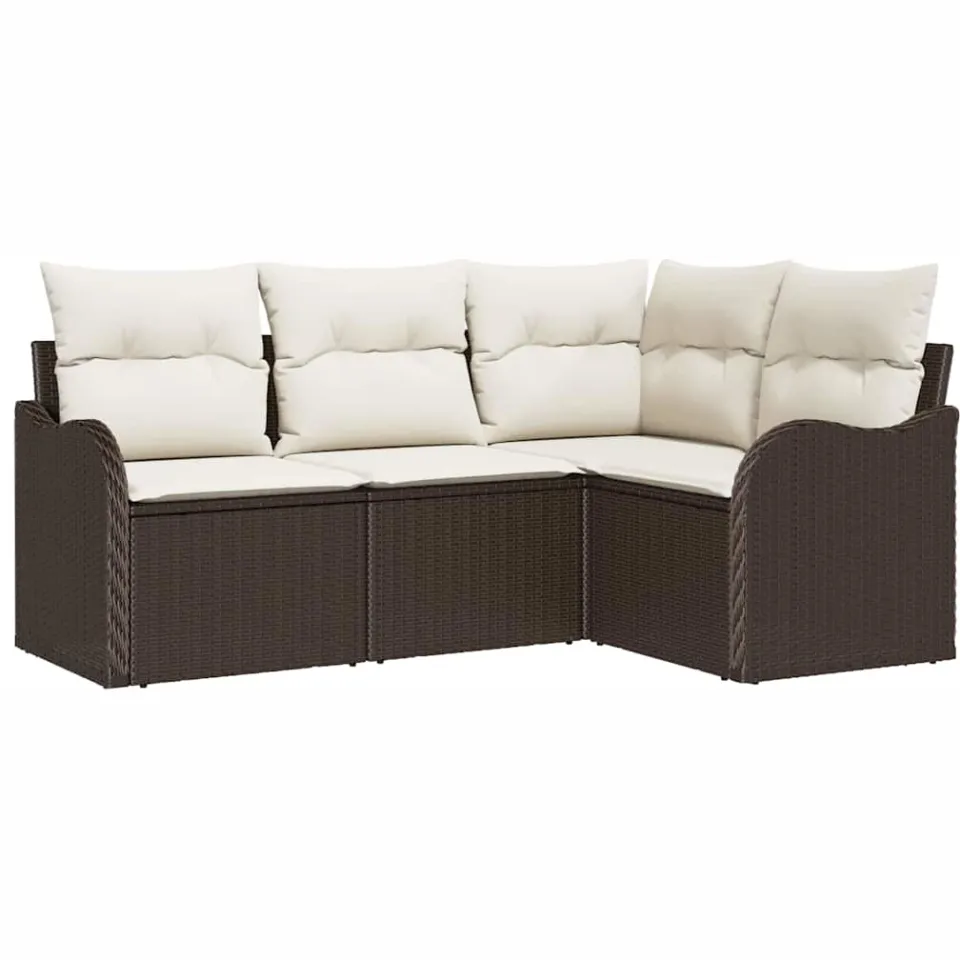 vidaXL Tuin Sofa Set Bruin poly rattan