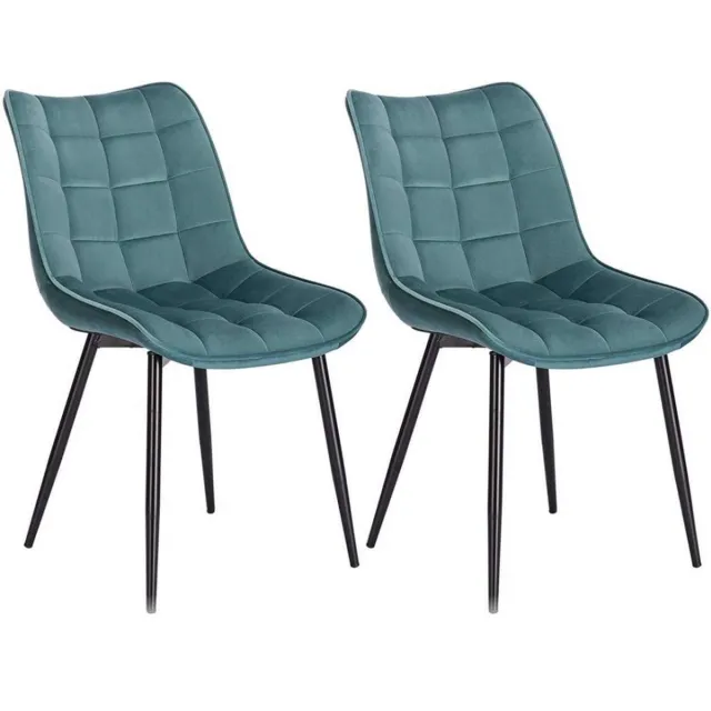 Bolt Edge Eetkamerstoelen - Velvet Turquoise - Kuipstoel - Set van 2, 4 of 6 Turqoise