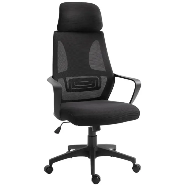 ZYLARO Ergonomische Bureaustoel met Schommelfunctie, Hoofdsteun & Lendensteun - In Hoogte Verstelbaar - 360° Draaibaar - Kantoorstoel - Gamestoel - Volwassenen Stoel - Computerstoel - Directiestoel - Zwart