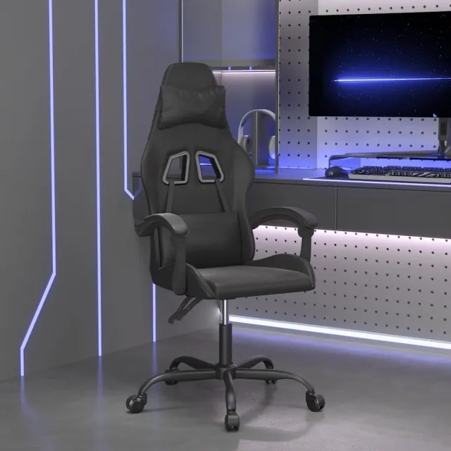 vidaXL Gamestoel draaibaar kunstleer zwart, foto 2