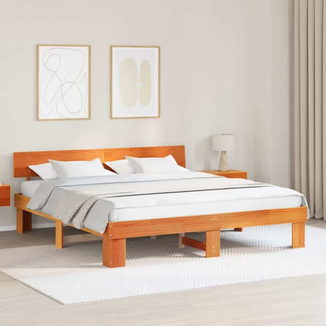 vidaXL Bedframe Wasbruin 180 x 200 cm Massief grenenhout
