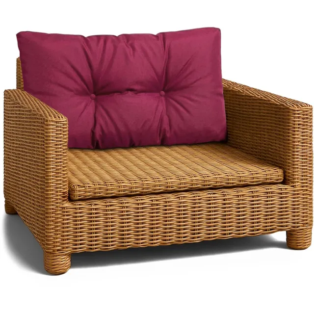 Amazinggirl Kussen Lounge Tuinmeubelen - Rugkussen 40x70 cm Rug Rattan Ideaal voor balkon terras loungeset buiten comfort vulling dik duurzaam Bordeaux
