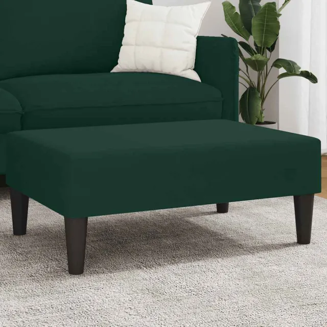 vidaXL Voetenbank 77x55x31 cm fluweel donkergroen groen, foto 2