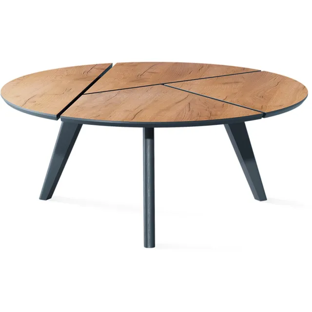 Vicco Salontafel Mairo, Goudkleurig Eiken/Zwart, 90 x 34 cm