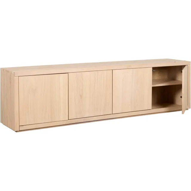 Woonexpress TV-meubel Chester Naturel Eiken 4 Deuren Greeploos Push-to-open Hout - Eiken/Hout - Naturel