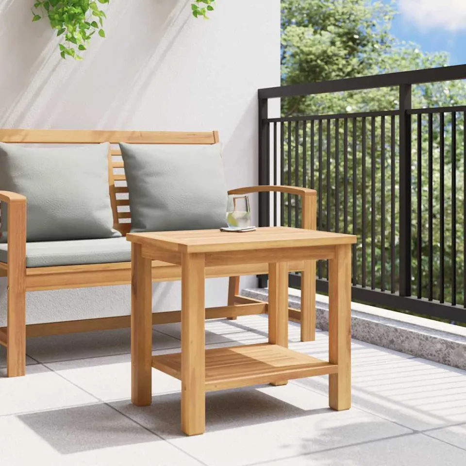 vidaXL Salontafel met opslag Bruin 50 x 35 x 45 cm Massief Teakhout, foto 4