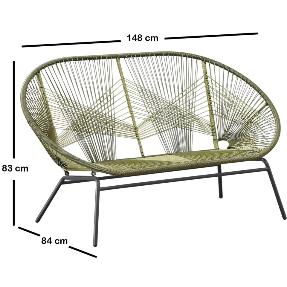 NOUS Garden tuinbank Miami kaki/zwart, foto 5