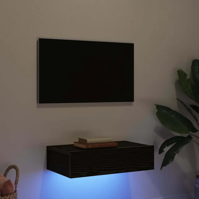 vidaXL Tv-meubel met LED-verlichting 60x35x15,5 cm zwart eikenkleurig, foto 2