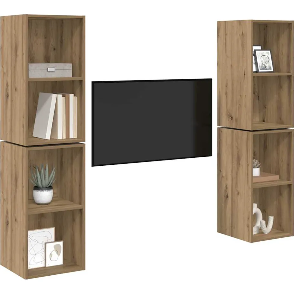 vidaXL Tv-meubelset 4 st 37 x 37 x 72 cm Artisan Eiken, foto 2