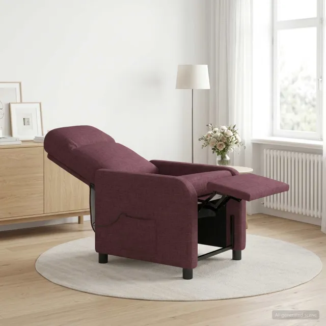 vidaXL Massage Recliner Paars Stof