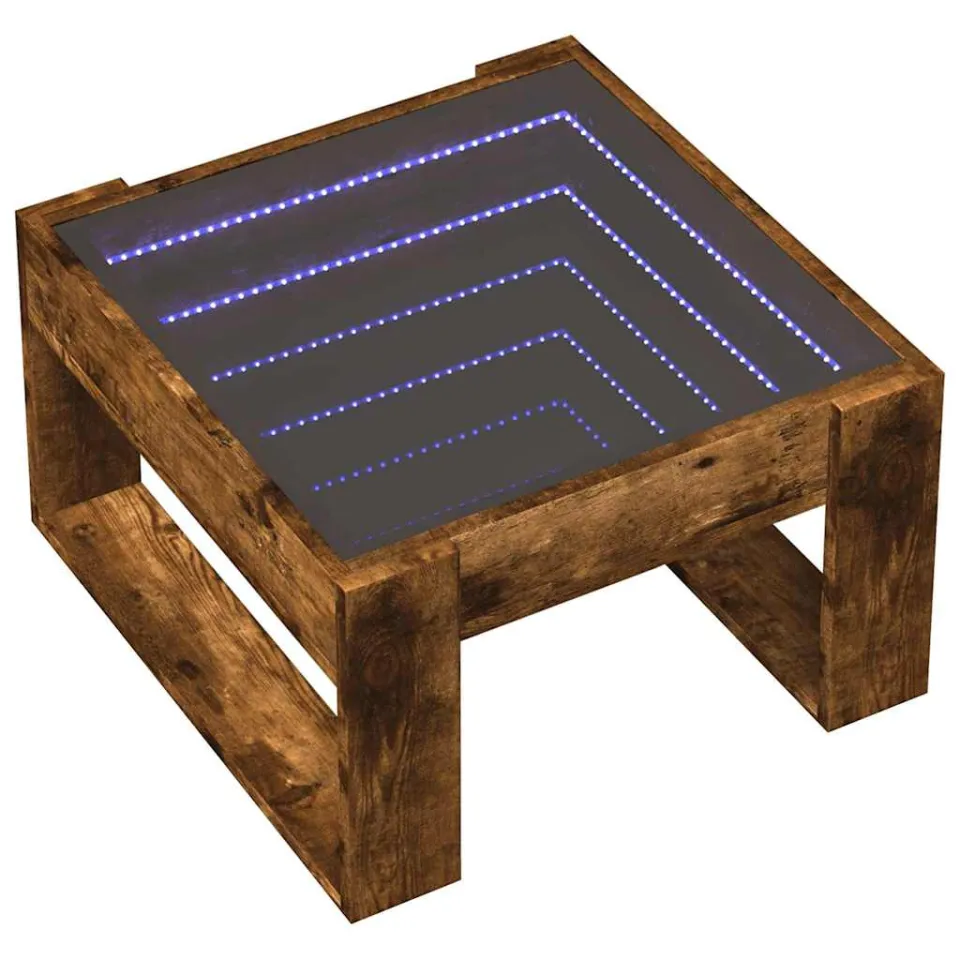 vidaXL Salontafel met Infinity LED 50x53x30 cm gerookt eikenkleurig Bruin