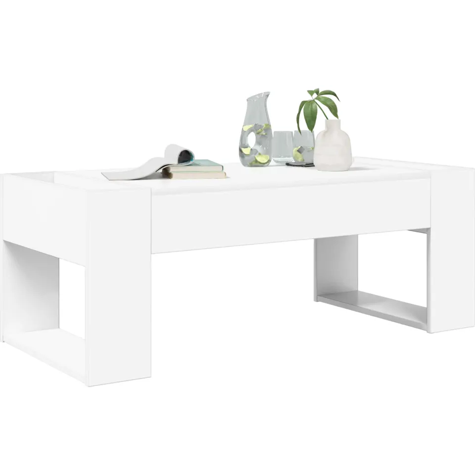 vidaXL Salontafel Wit 110 x 50 x 41 cm Bewerkt hout, foto 2