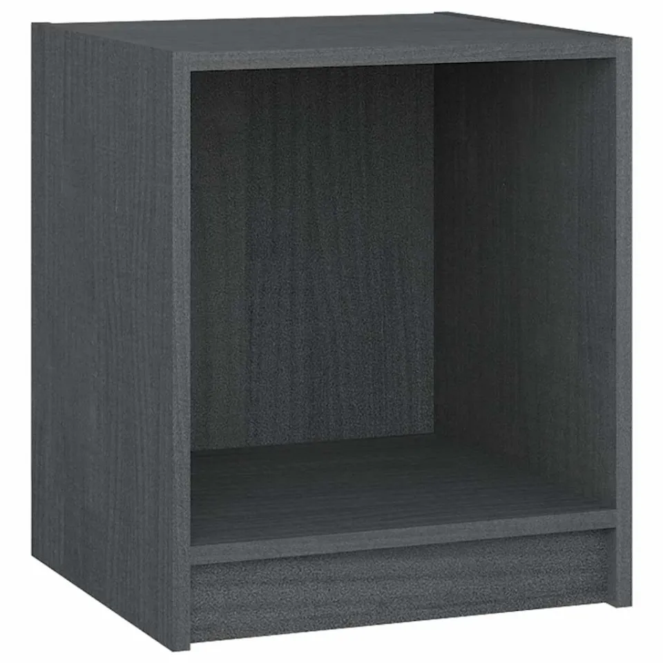 vidaXL Nachtkastjes 2 st 35,5x33,5x41,5 cm massief grenenhout grijs, foto 4