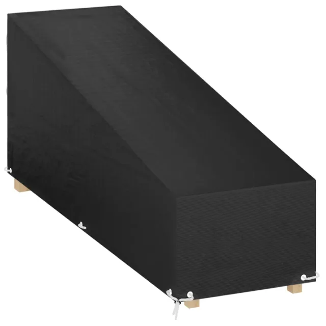 vidaXL Ligbedhoes met 12 oogjes 200x65x35/60 cm polyetheen zwart, foto 2