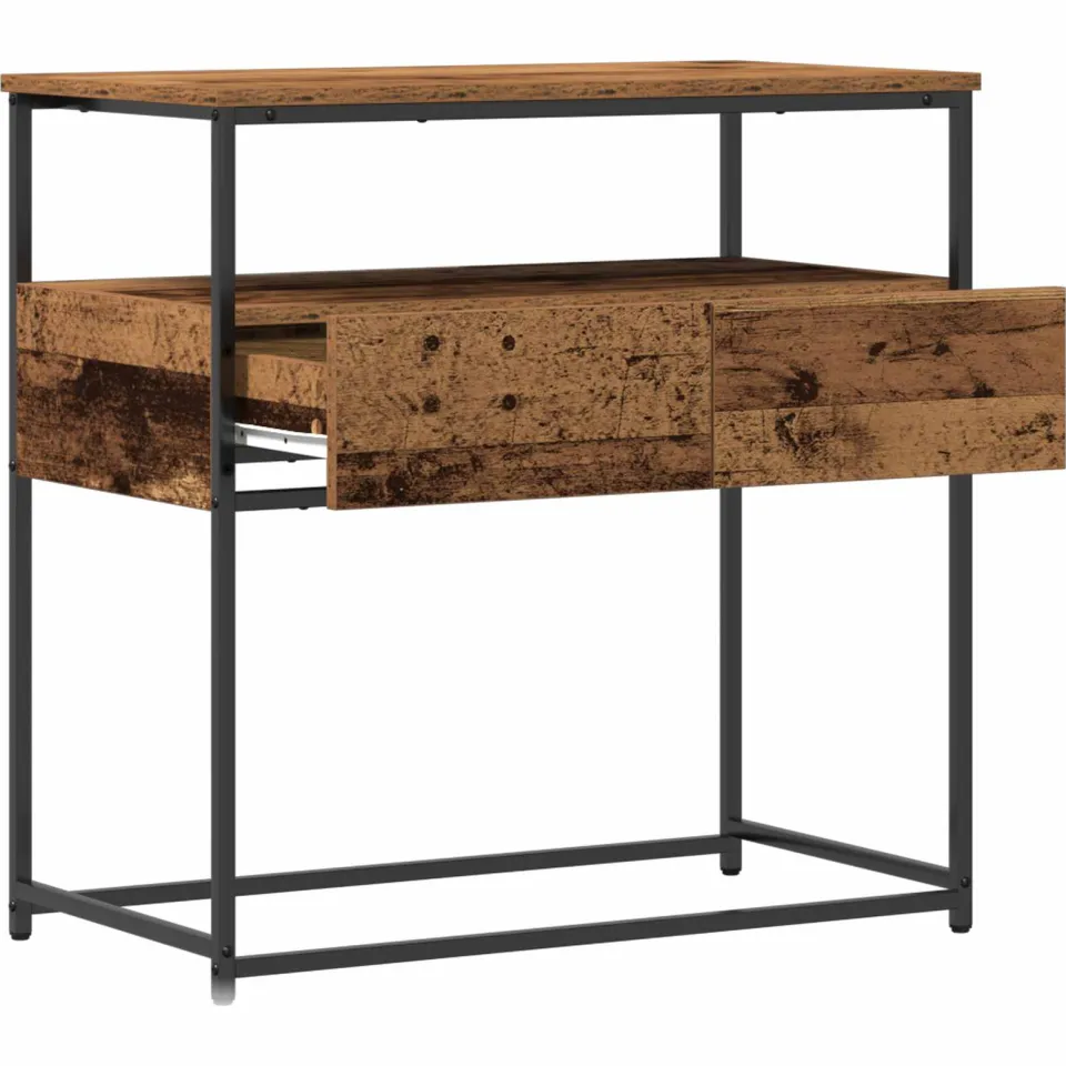 vidaXL Wandtafel Oud Hout 75 x 40 x 75 cm Bewerkt hout bruin, foto 2