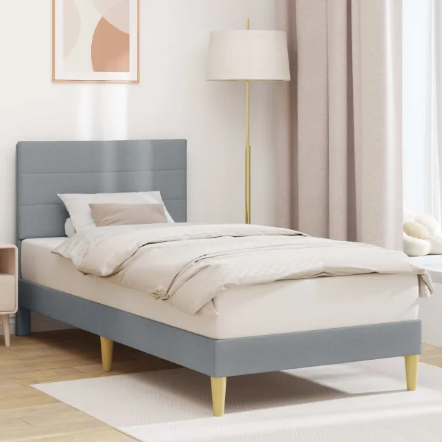 vidaXL Bedframe Lichtgrijs 90 x 190 cm Stof