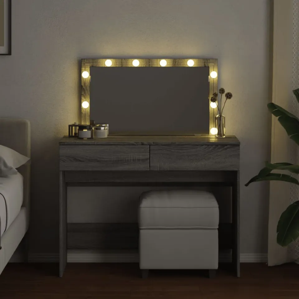vidaXL Kaptafel met LED-verlichting 100x40x120 cm grijs sonoma, foto 3