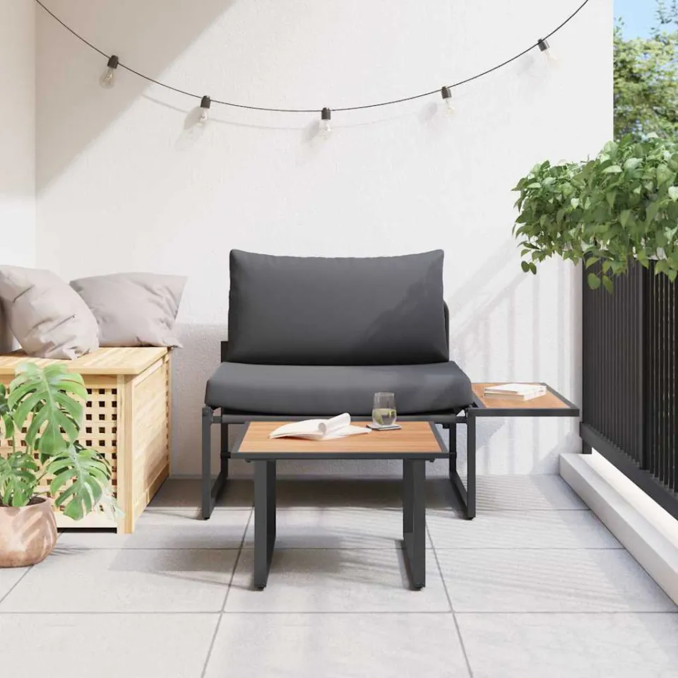 vidaXL Tuinbankenset 2 st Antraciet Staal, foto 4