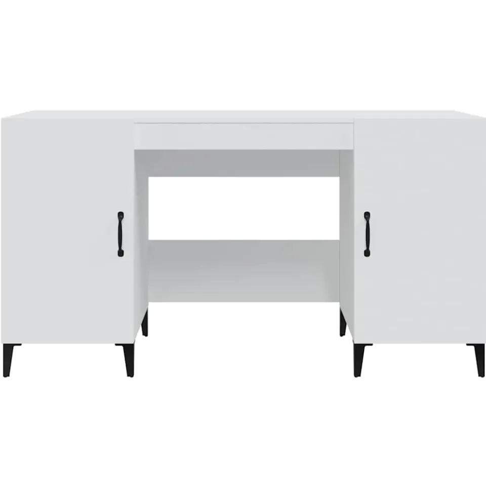 vidaXL Bureau 140x50x75 cm bewerkt hout wit, foto 4