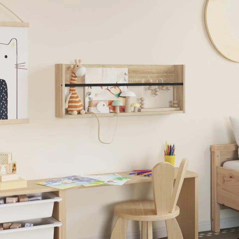vidaXL Tijdschrift Rek Sonoma Eiken 80 x 12 x 30 cm Bewerkt hout, foto 4