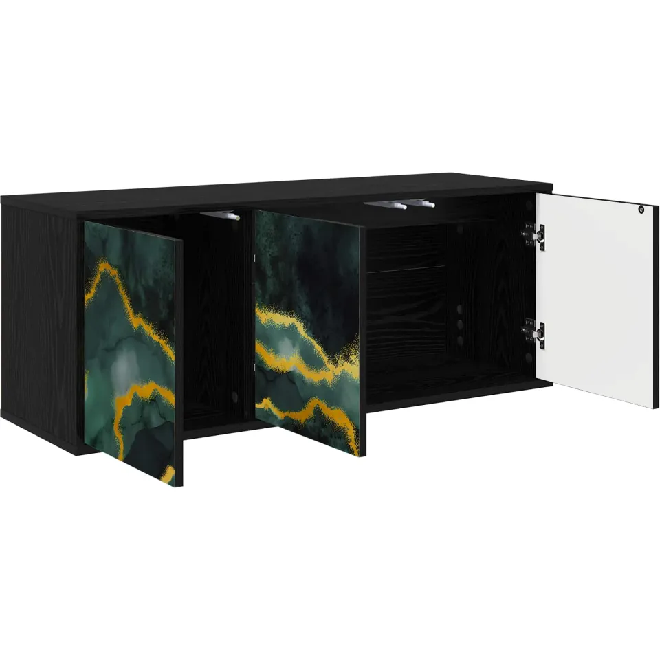 vidaXL Wandgemonteerd tv-meubel WIJHE 102 x 33 x 40 cm Zwart eiken
