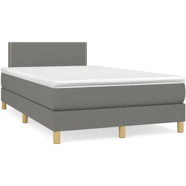 vidaXL Boxspring met matras stof donkergrijs 120x190 cm grijs
