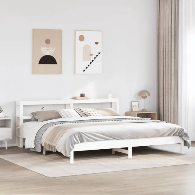vidaXL Bedframe zonder matras massief grenenhout wit 180x200 cm