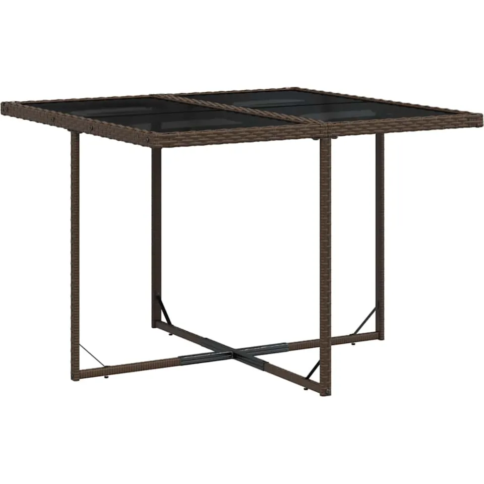 vidaXL 9-delige Tuinset met kussens poly rattan bruin
