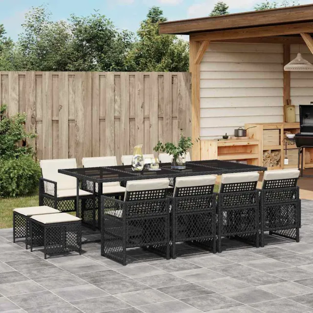 vidaXL 13-delige Tuinset met kussens poly rattan bruin, foto 2