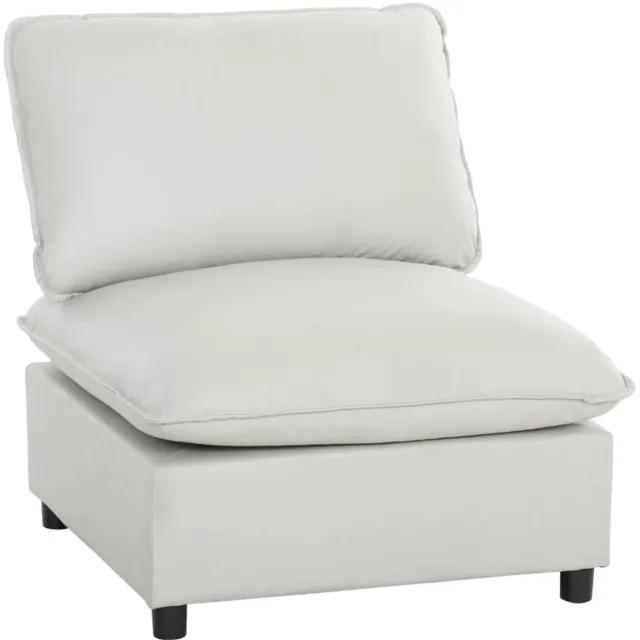 ZYLARO Fauteuil - Moderne Lederen Accentstoel - Brede en Diepe Zitting - Dikke Kussens - Eenvoudige Montage - Grijs