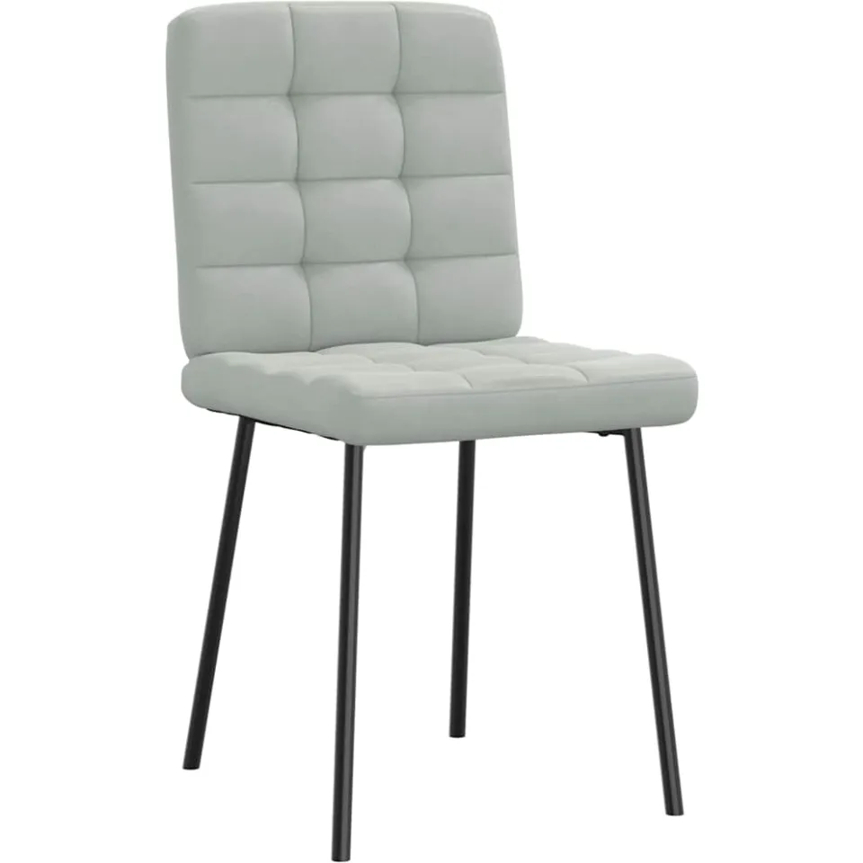vidaXL Eetkamerstoelen 2 st fluweel lichtgrijs