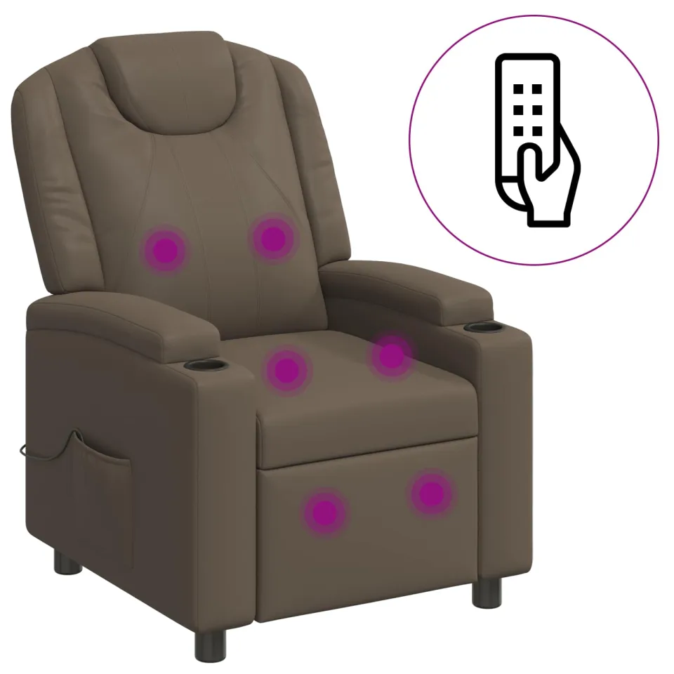 vidaXL Massage-relaxstoel Grijs 75 x 95 x 106 cm Stof, foto 3